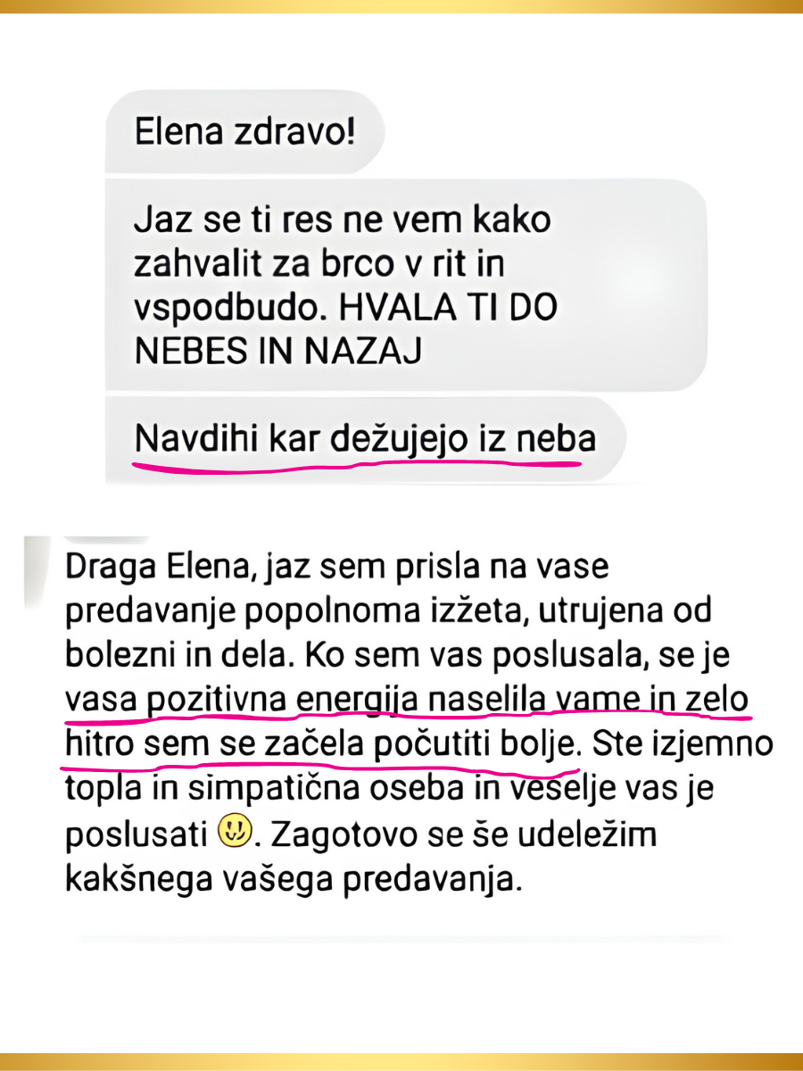 Zahvala udeleženke — Elena Sofia Seničar