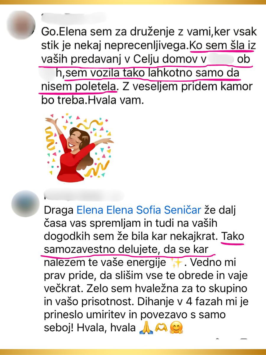 Zahvala udeleženke — Elena Sofia Seničar