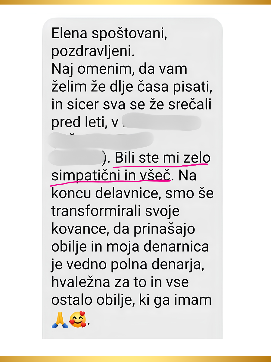 Zahvala udeleženke — Elena Sofia Seničar